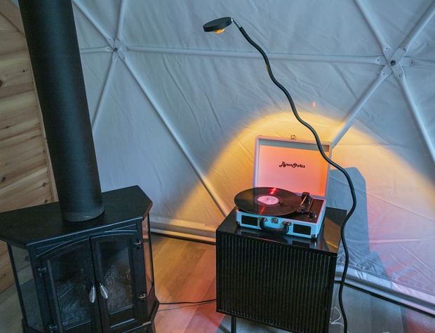 Record Player & Electric Fireplace